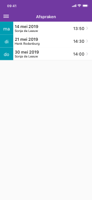 AfsprakenApp afspraken overzicht